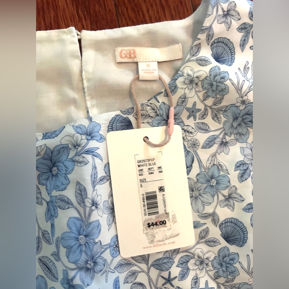 GB Floral Matching Top & Bubble Shorts Set – White/Blue – Women’s S – NWT - Picture 3 of 10